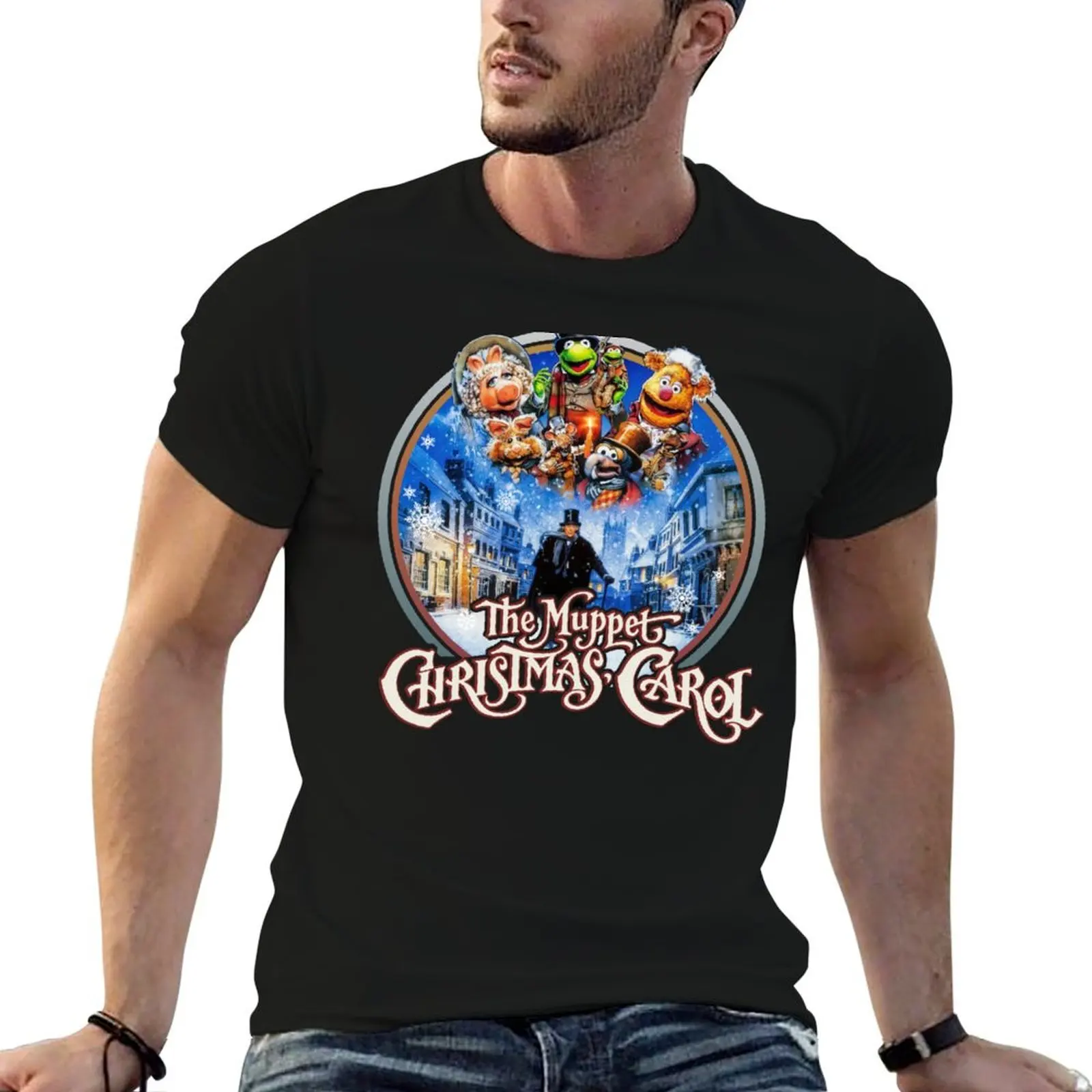 Retro 90s The Muppet Christmas Carol T-Shirt Running Performance Short Sleeve Tee