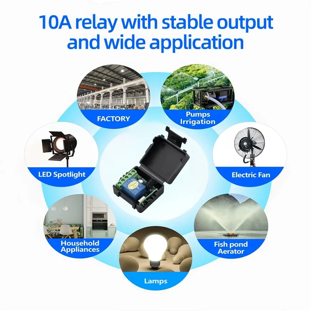 433 ميجا هرتز RF اللاسلكية مفتاح الإضاءة تيار مستمر 12 فولت التتابع استقبال ل On Off الارسال التحكم عن بعد أضواء لمبة الأجهزة المنزلية DIY بها بنفسك