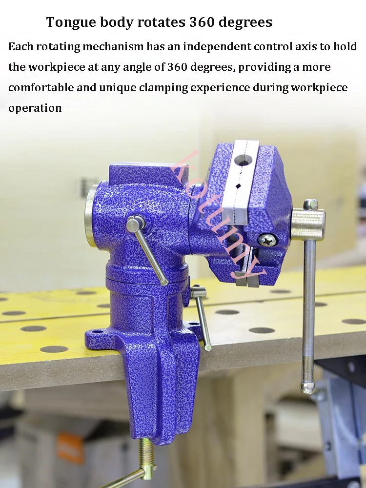 Banco de trabajo multifuncional para el hogar, abrazadera de tornillo de Banco giratoria de 360 grados, ajustable, para carpintería