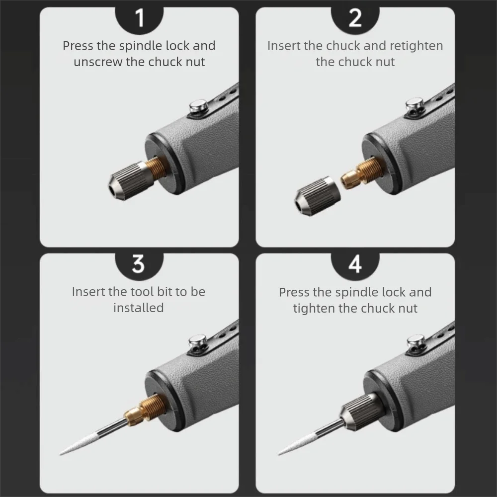 5-speed Regulation Mini Electric Drill Cordless Touch Screen Drill Engraving Pen USB Rechargeable Drill Rotary Tool