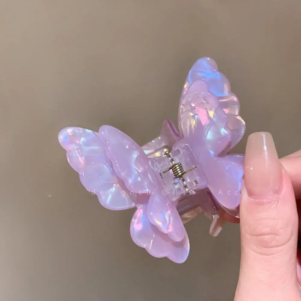 Creative Acetic Acid Acetate Butterfly Hair Claw Elf Colorful Butterfly Hair Clip Headdress Cute Hairpin Large Shark Clip Daily