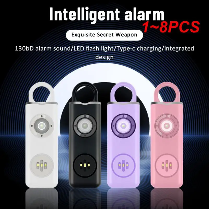 

1~8PCS 130dB Self Defense Siren Safety Alarm for Women Keychain with SOS LED Light Personal Alarms Personal Security Keychain