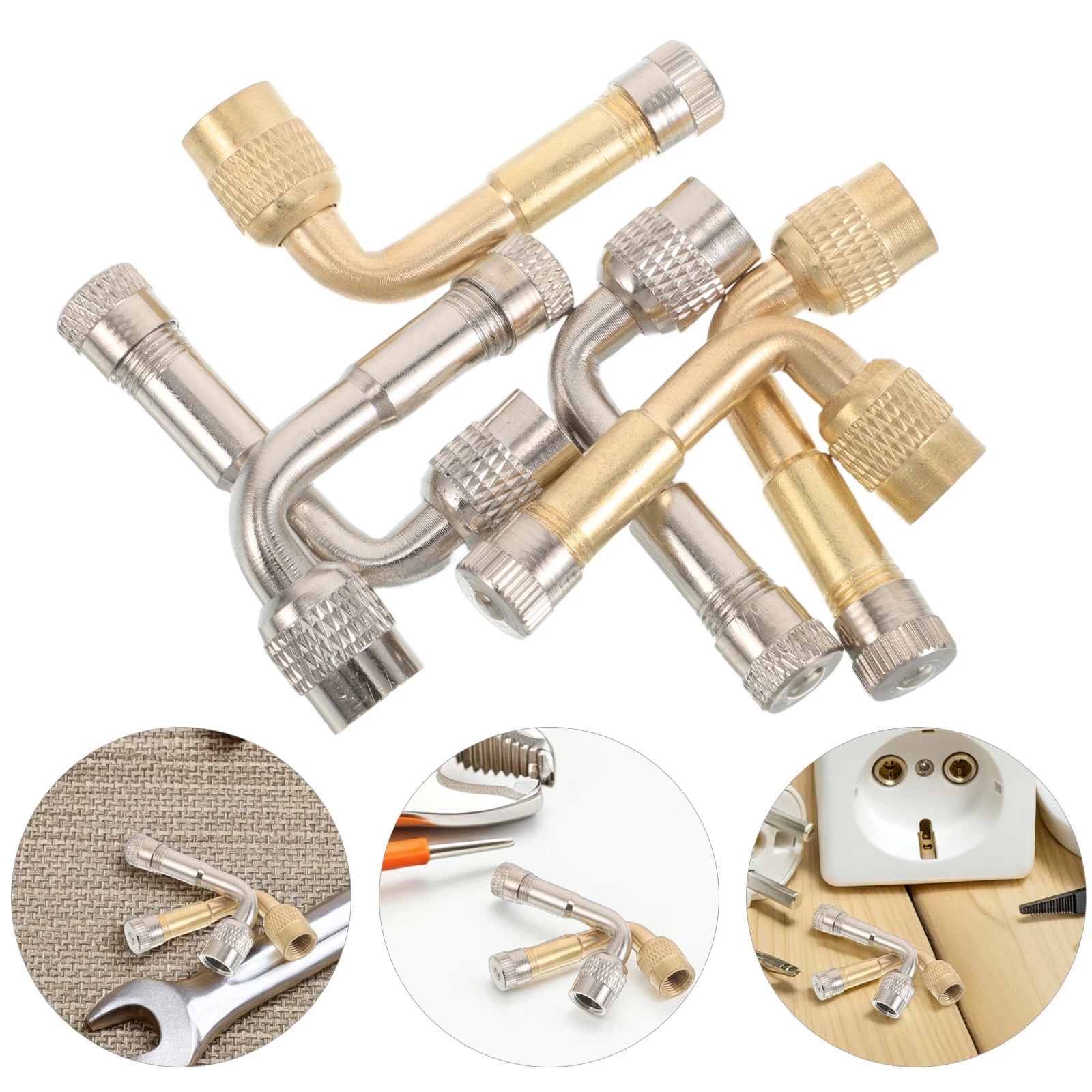 

6pcs Metal Air Bike Riser Extension Valve Tire Stem Extender Extension Tube Tire Valve Extender Stem Extenders 2\