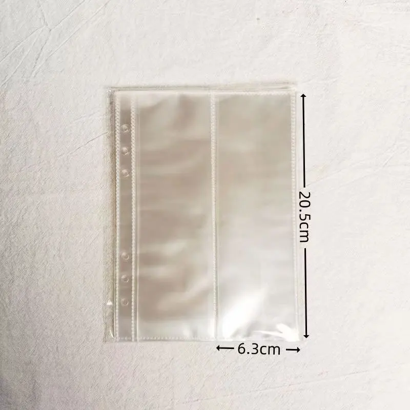 30pcs A5 Clear Photo Album Refill Pages Card Protector 6 Hole Binder Loose Leaf Transparent Sheet Double Side Pockets Organizer