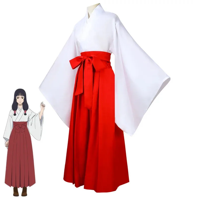 Disfraz de Anime Jujutsu Kaisen Iori Utahimee, disfraz de bruja, kimono japonés, falda roja, peluca, mujer adulta, traje de Carnaval de Halloween, 2,r'