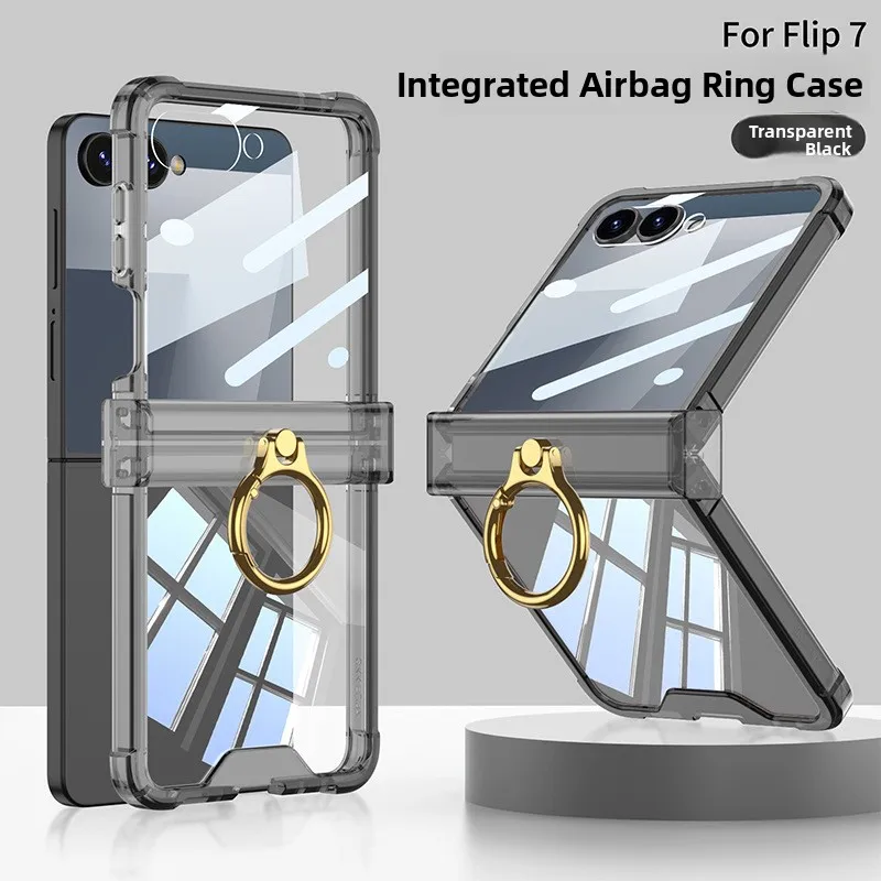 

Прозрачный защитный чехол с кольцевым держателем для подушки безопасности ZFlip7, полное покрытие, цифровые аксессуары Cus