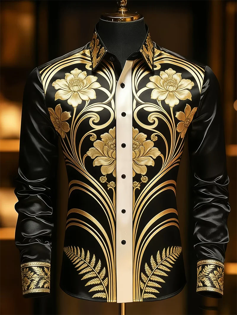 

Новая мужская рубашка с длинными рукавами и 3D-принтом в виде перьев, модный и роскошный принт, удобный и мягкий верх.