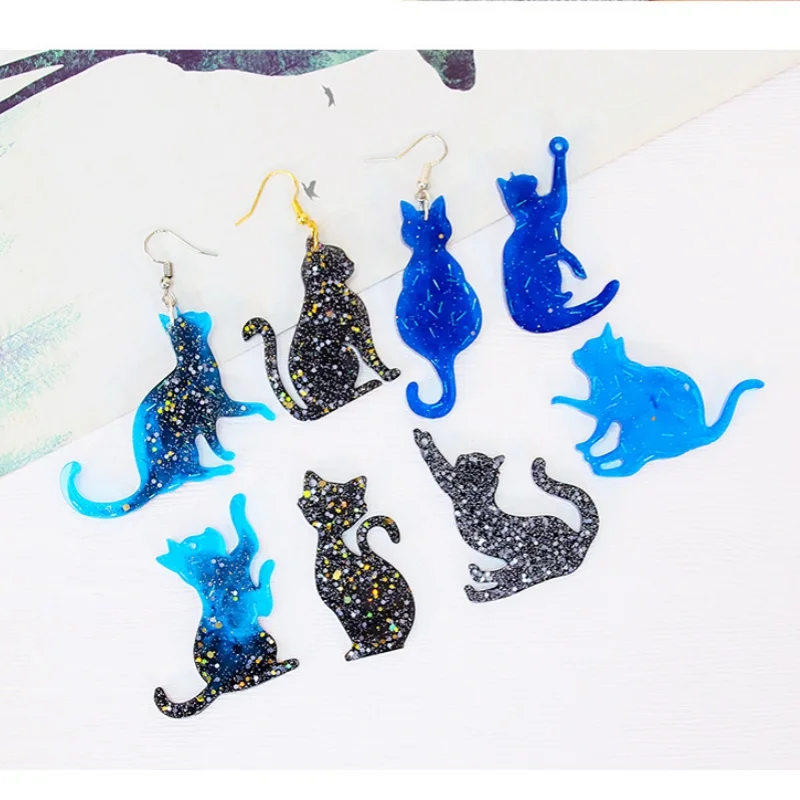 Earring Pendant Silicone Mold Epoxy Resin Jewelry Making Mold Butterflies Cat Snowflakes DIY Charms Pendant Mould Jewelry Craft