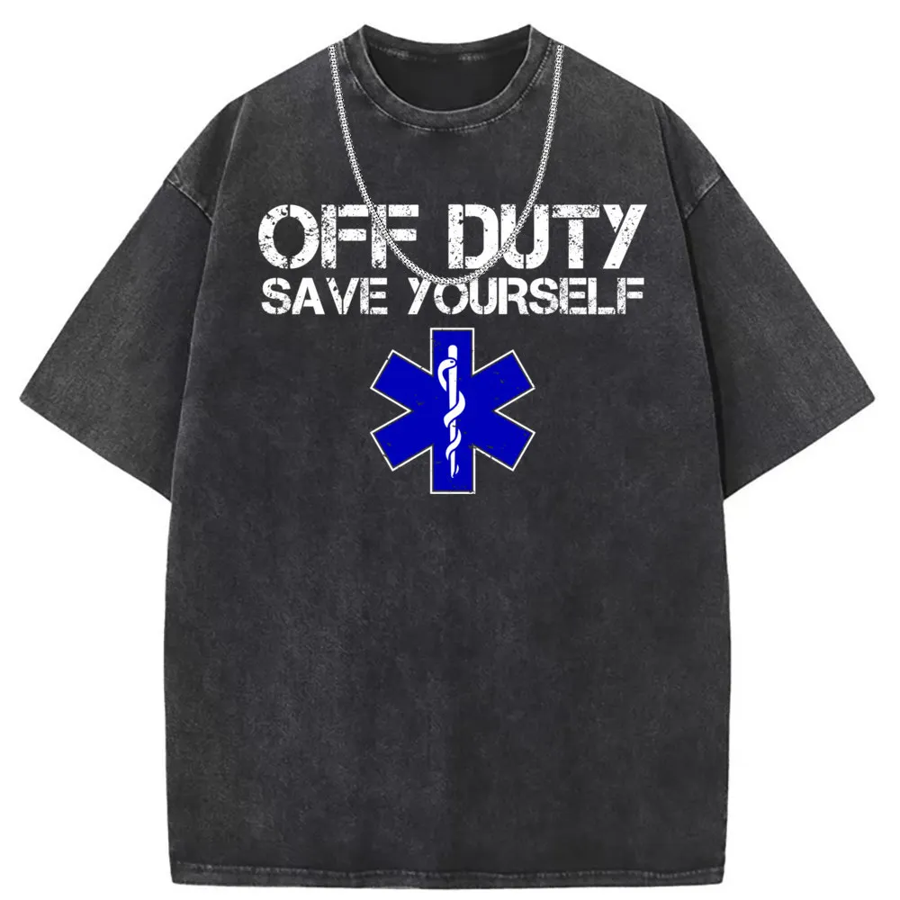 Off Duty Save Yourself Men Women T-shirts Prevalent Youth Sweatshirts Funny Gift Europe Style Tshirts Man Long Sleeves Summer