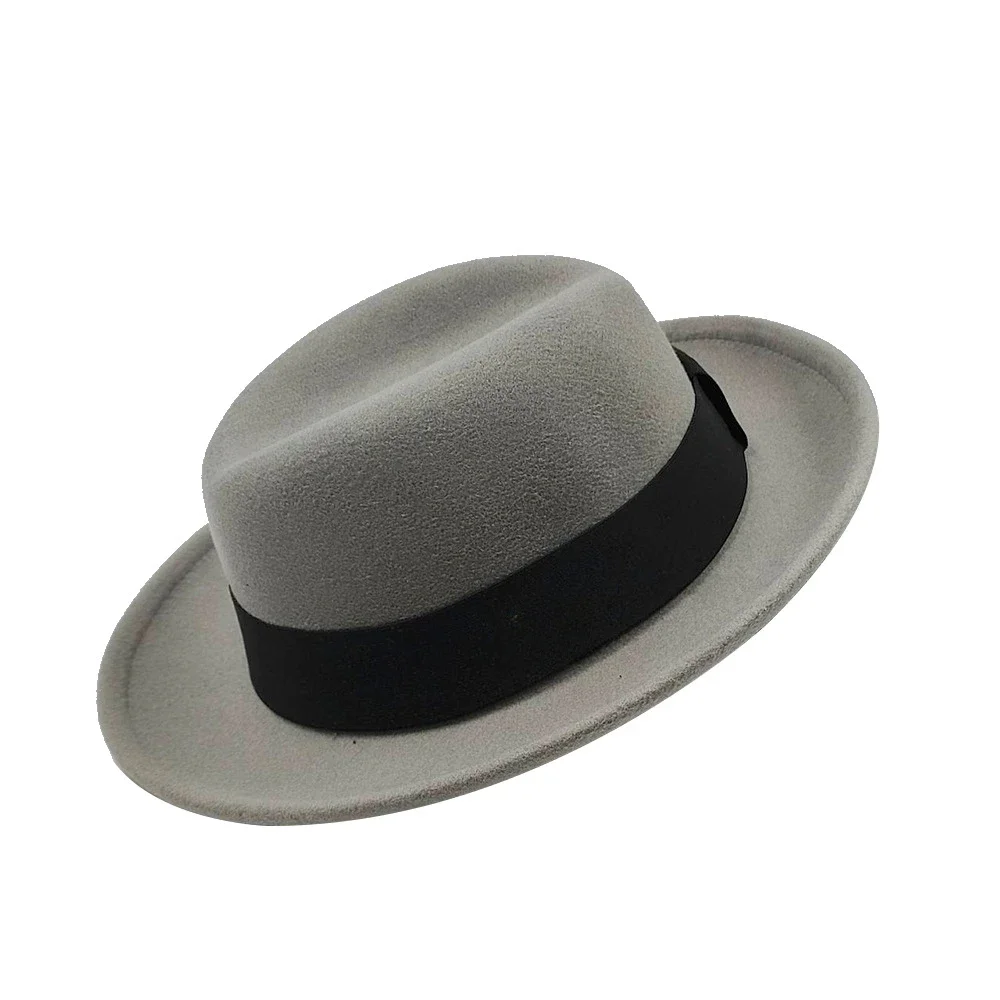 2024 British Style Elegant Jazz Hat Men\'s Casual Felt Fedora Hat Unisex Short Brim Gentleman Daily Solid Party Retro Dress Hats