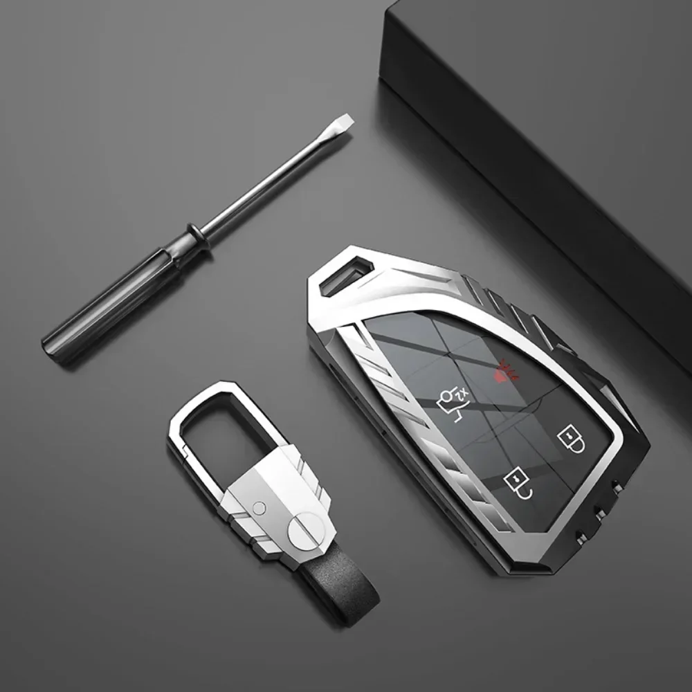 Zinc Alloy Car Key Case Keychain for GMC Yukon for Chevrolet Suburban Tahoe for Buick ENVISION S Plus Avenir Key Cover Protector