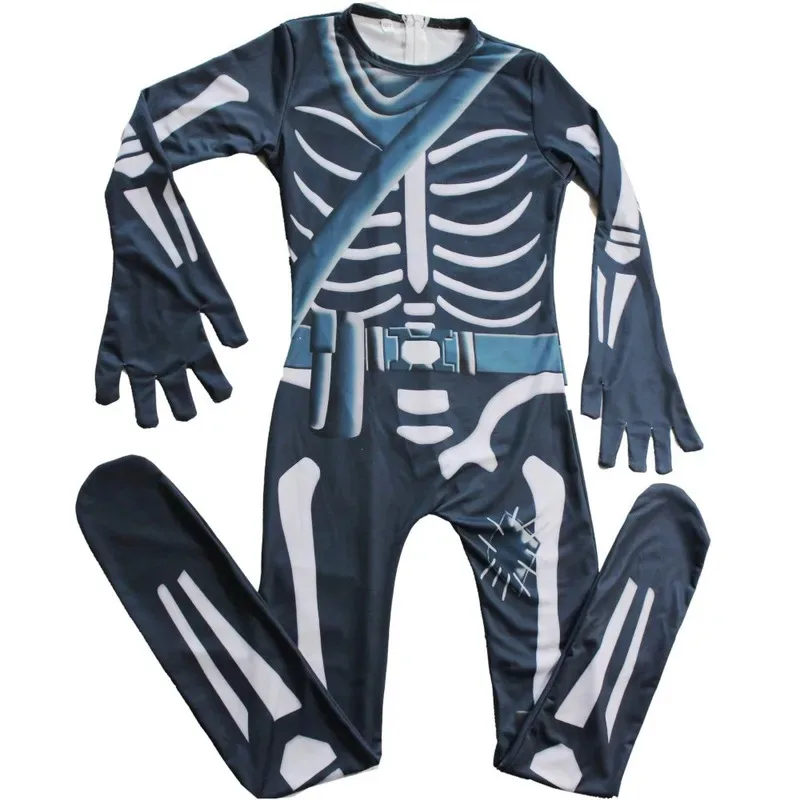 بدلة زنتاي التأثيرية للأطفال على شكل جمجمة تروبر رافين للأولاد والبنات أزياء الهالوين ملابس مضحكة للكرنفال الملكي