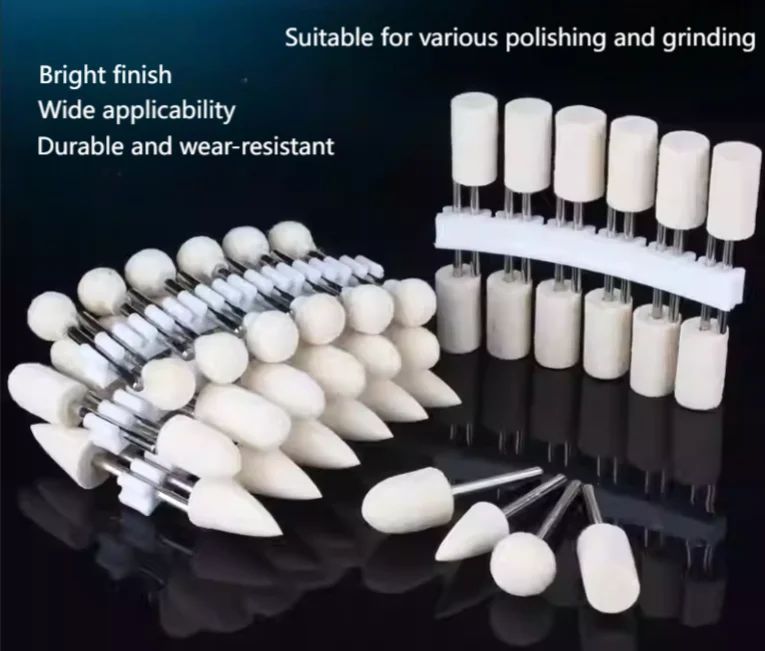 

12PCS Wool polishing wheel grinding head,wool felt mounting polishing wheel,Handle diameter=3/2.34mm,Wool Felt Grinding Sanding