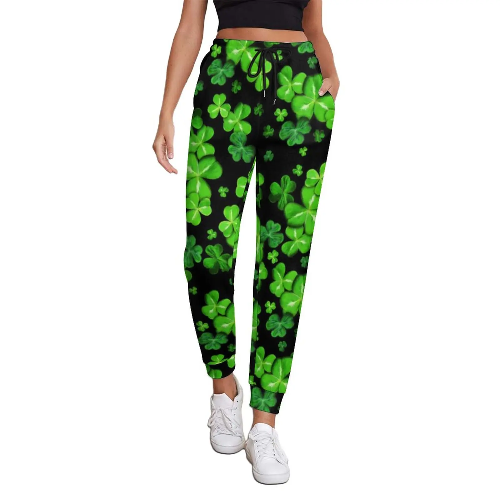 

St Patrick's Day Jogger Pants Woman Patrick Irish Lucky Shamrocks Kawaii Sweatpants Autumn Streetwear Oversize Trousers Gift