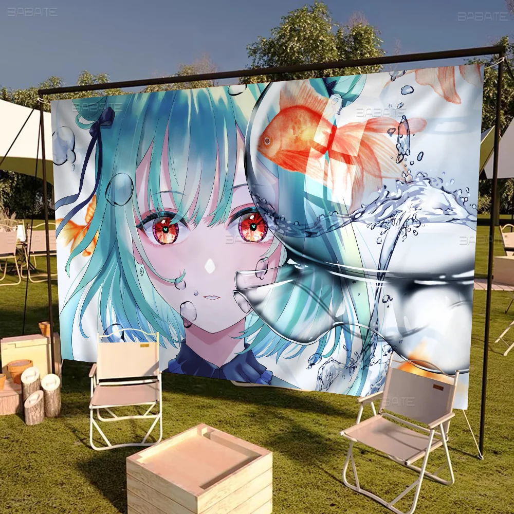 Cute Uruha Rushia Large Size Shop Art Promotion Advertising Booth Flag Hanging Banners