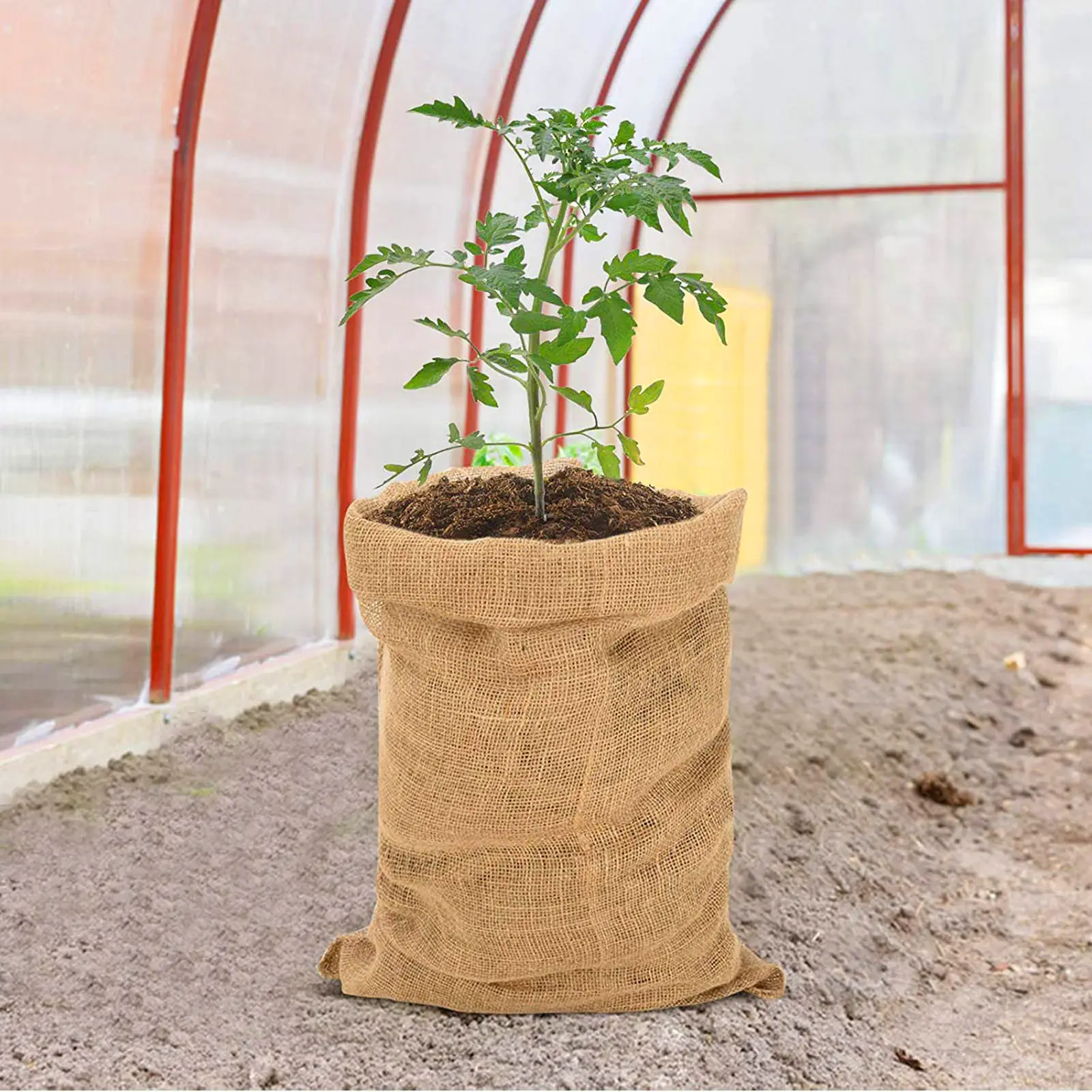 1 pcs Burlap Flood Sand Bag Hardware Jute Grow Halloween Christmas New Year Flood Control Bag Foldable Storage Bag Heavy