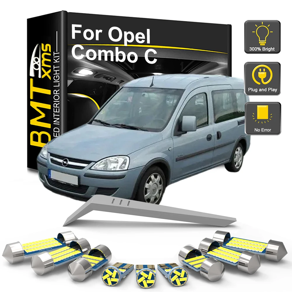 6/12/16PCS LED Interior Light Bulb Kit For Opel Combo C 2002 2003 2004 2005 2006 2007 2008 2009 2010 2011LED Car Dome Trunk Lamp