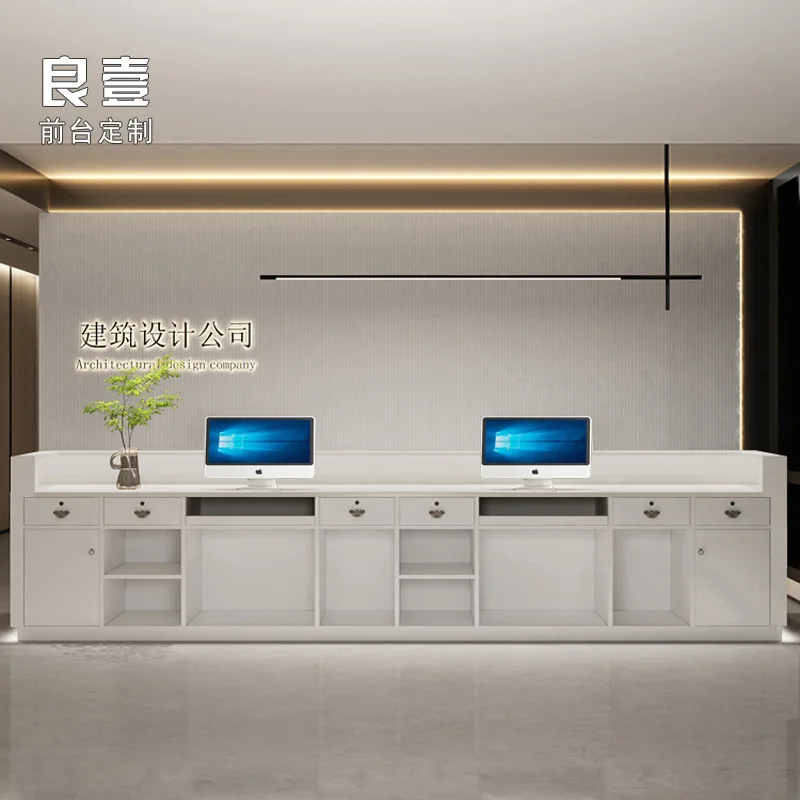 Bureau d'entreprise réception moderne Simple hôtel Club réception mode élégant mobilier de bureau réception Et Table YS40CC