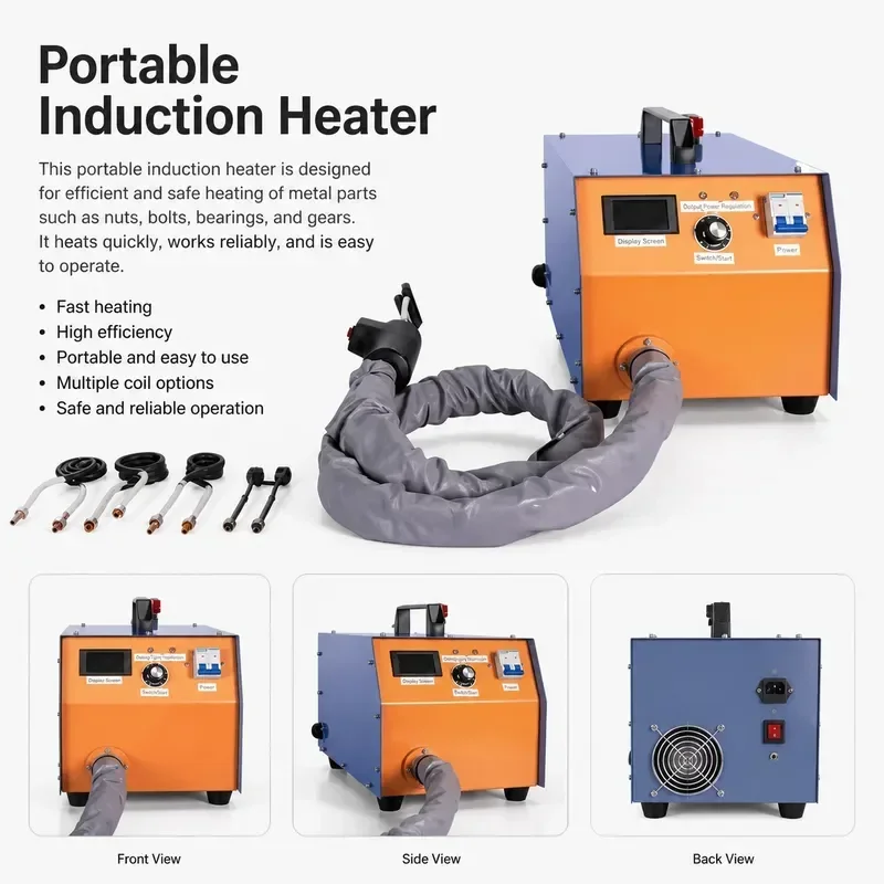 Frequency Induction Heating Machine 220V Electromagnetic Melting Furnace Quenching Heating Equipment Copper Pipe Welding Machine