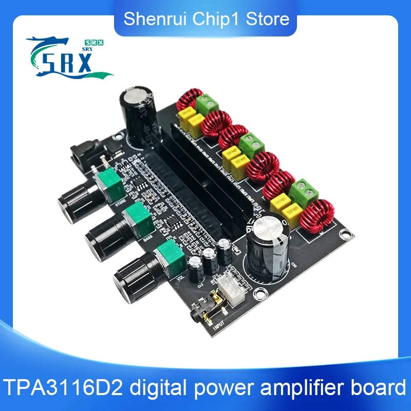 

TPA3116D2 Digital Power Amplifier board 2.1 Channel 80W*2+100W High-power Heavy Bass DC24V