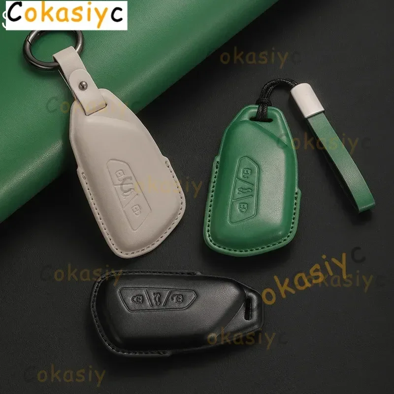 حافظة مفاتيح سيارة جلدية جديدة لسيارة فولكس فاجن فولكس فاجن جولف 8 MK8 ID.3 ID.4 كوبرا سكودا اوكتافيا A8 سيات ليون MK4 2020 2021 فورمينتور تاراكو #2