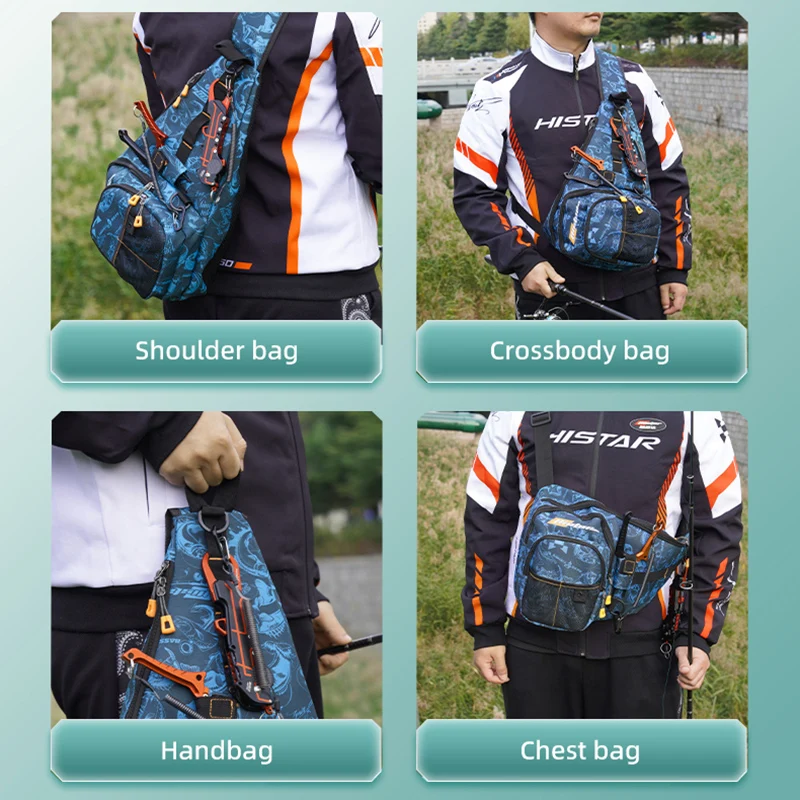 Mochila portacañas para pesca a luya – Bolsa cruzada con soportes