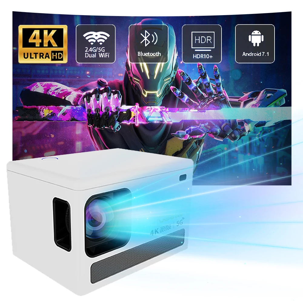 

E450 Smart Projector LED HD Projetor for 4K 4000 Lumens WiFi Bluetooth Auto Focus Android Home Cinema Outdoor Portable Projetors