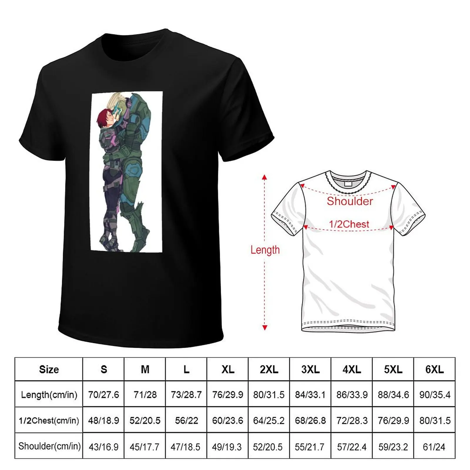 GARRUS AND SHEPARD T-Shirt Large Size Casual Tee Shirt