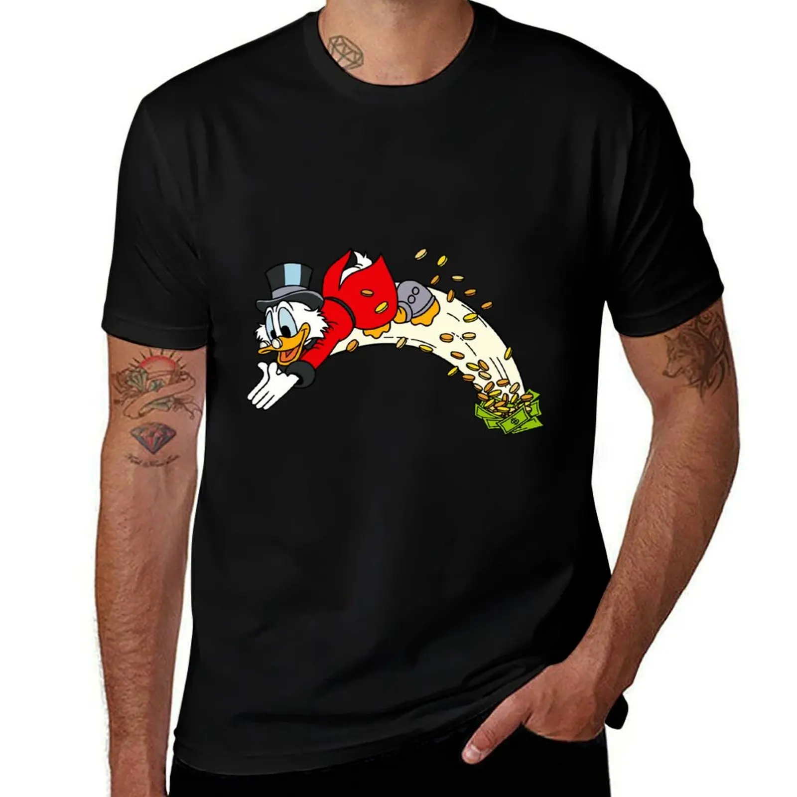 Duck tales Scrooge McDuck money swimming 80s T-Shirt vintage t shirts sublime t shirt for men