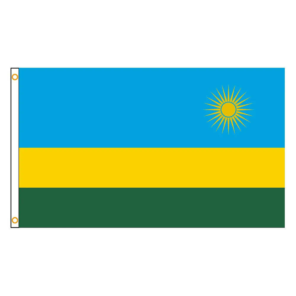 60×90 90x150 120×180CM Rwanda Emblem Flag Polyester Printed Banner Tapestry For Decor