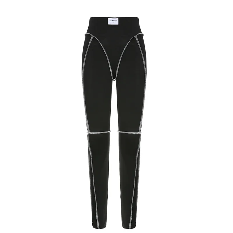 Sports Fitness Suit Women's Wear Autumn Contrast High-waist Tight-fitting Buttocks Leggings Fashion Basic Yoga Pants