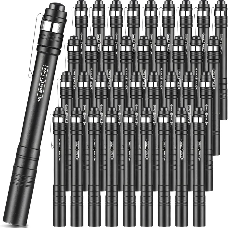 

36 Pack Mini Pen Flashlights Bulk LED Pen Lights Aluminum Pocket Flashlights with Clips Small Handheld Torches Gifts for Camping