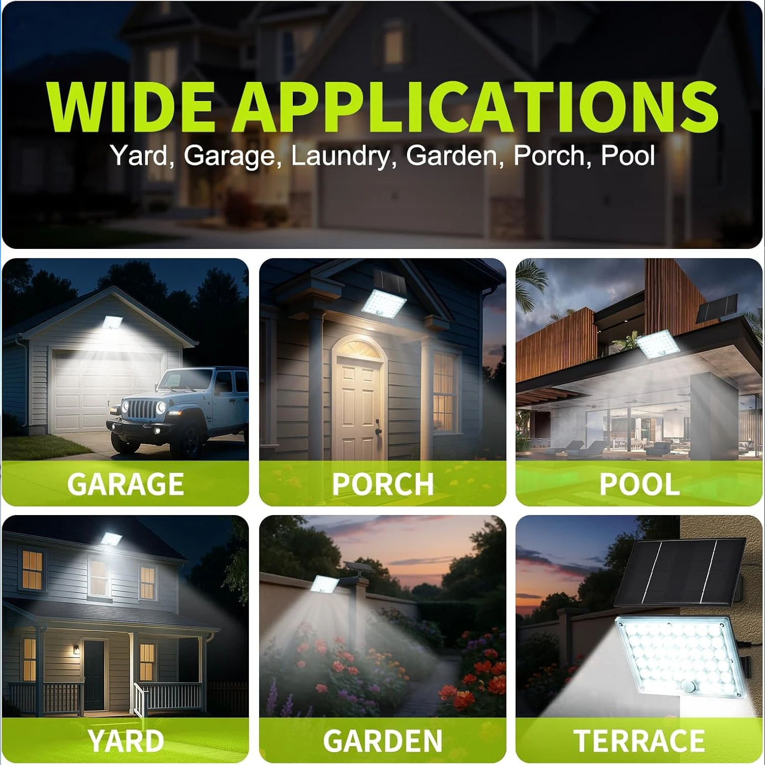 2 Stück 234LED Solar-Wandleuchte IP65 Wasserdicht Bewegungssensor Flutlicht Außen Split Sicherheitsbeleuchtung Lampe für Terrasse, Hof, Garage – Detail 18