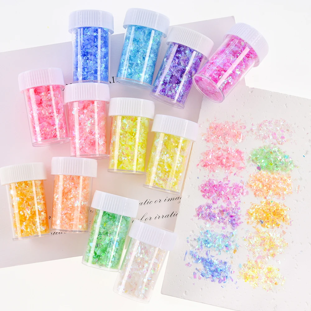 1Bottle Iridescent Aurora Mermaid Nail Glitter Irregular Flakes Spangle Paillettes DIY Manicure Sequins Nail Glitter Decorations