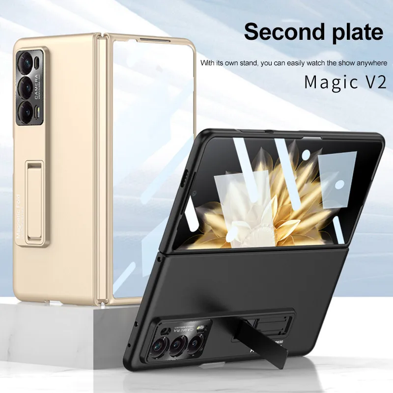 Ultra-Thin Bracket Case For Honor Magic V2 Fold Membrane Integrated Shockproof Protection Cover For Honor Magic V 2