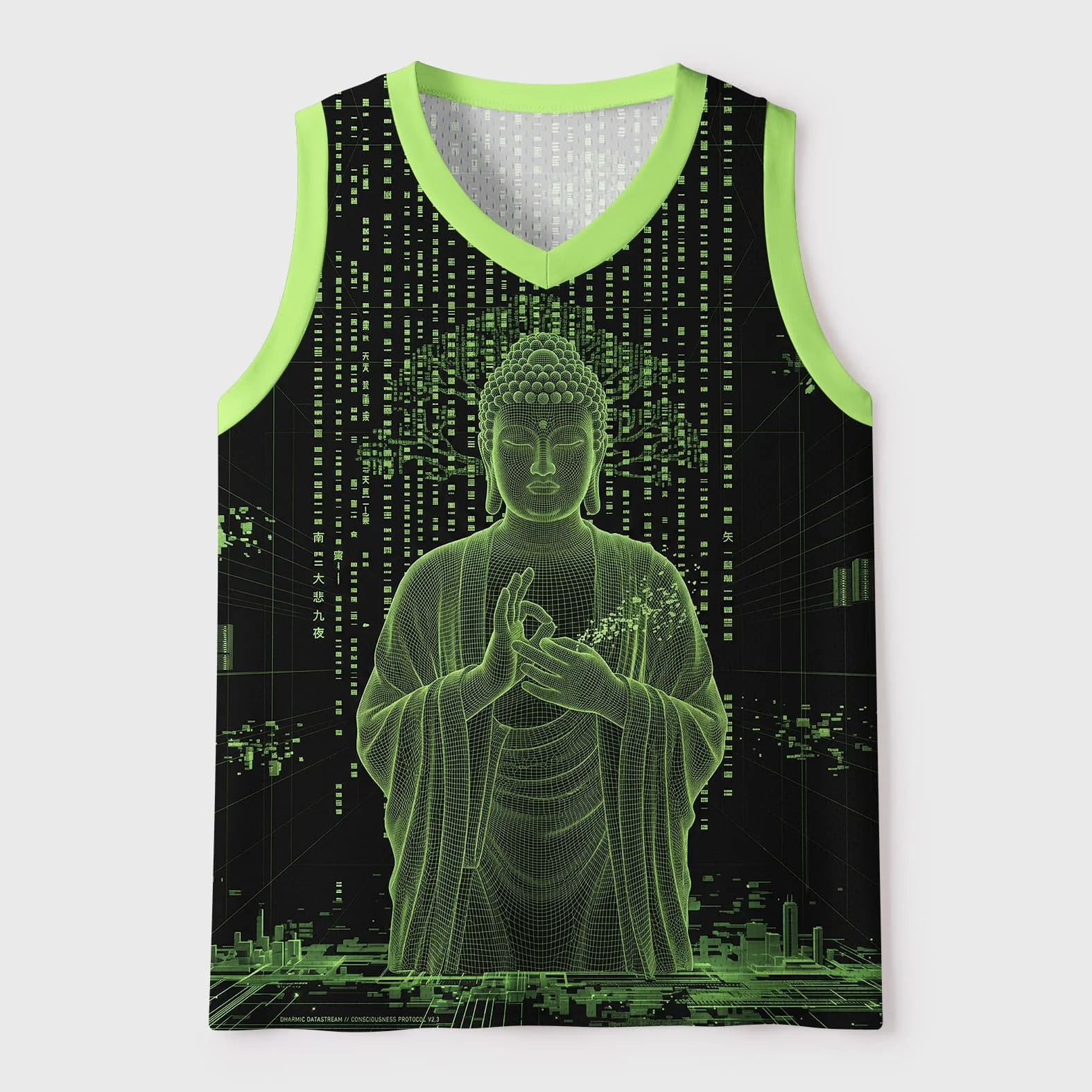 2026 new V-neck mesh basketball sports vest, Japanese ukiyo-e animal print sleeveless fitness muscle breathable sports jersey