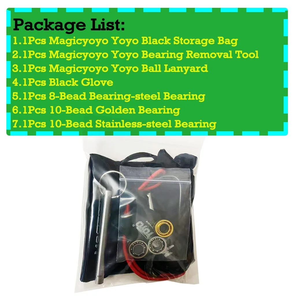 MAGICYOYO Yoyo Ball UR188 KK 10-Bead Bearing/Glove/Storage Bag/Bearing Removal Tool/Lanyard For Yoyo Ball Parts