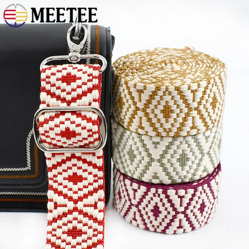 3/5/10M Meetee 38mm Jacquard Webbing Decorative Ribbons for Sewing Bag Strap Lace Ribbon Clothes Braid Belt Tape Accessories