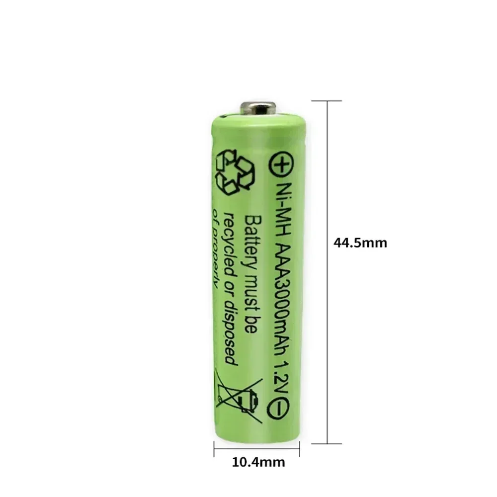 AAA 1.2V 3000mAh NiMH rechargeable battery for calculators, remote controls, medical devices, etc