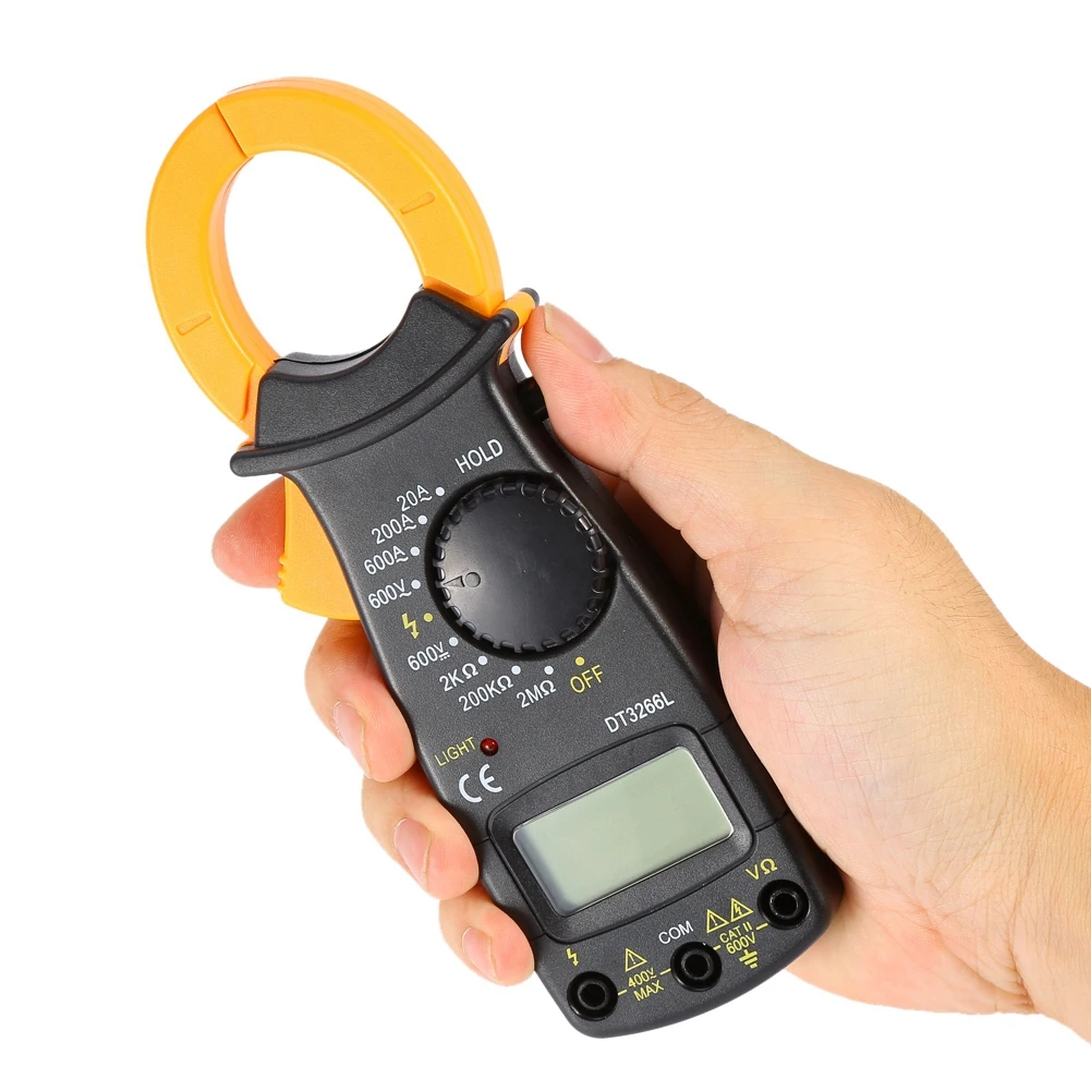 DT-3266L Digital Amper Clamp Meter Multimeter Current Clamp Pincers Voltmeter Ammeter 600A AC/D