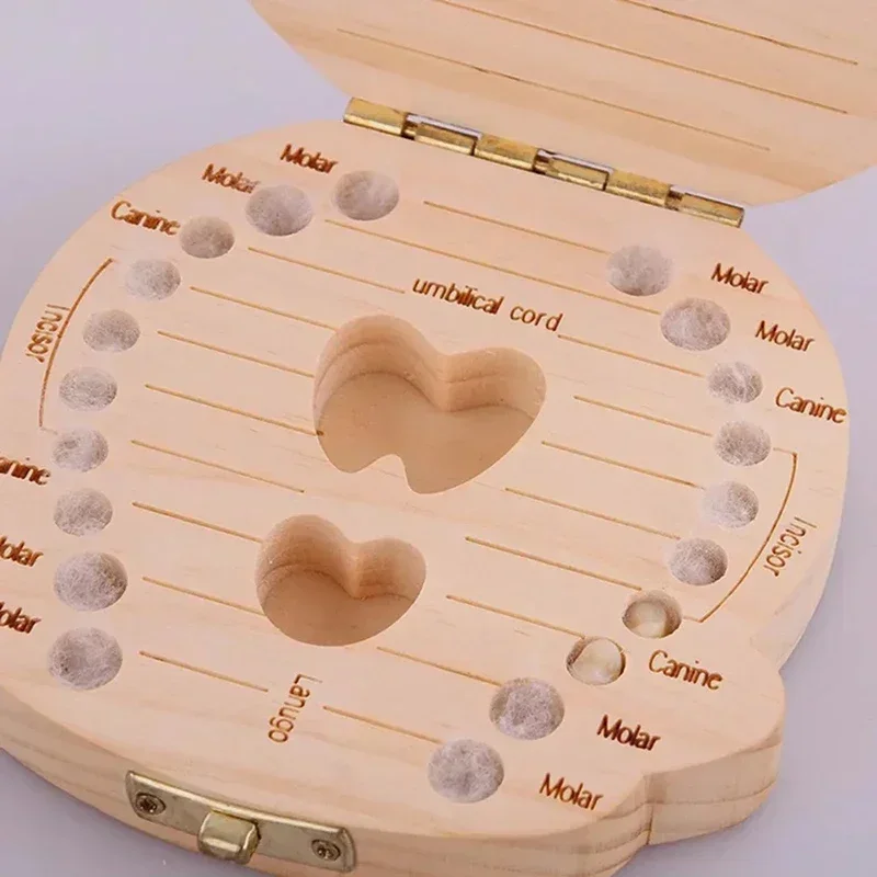 Wooden Male and Female Baby Deciduous Tooth Box Teeth Lanugo Umbilical Cord Collection Box Infant Deciduous Tooth Storage Box