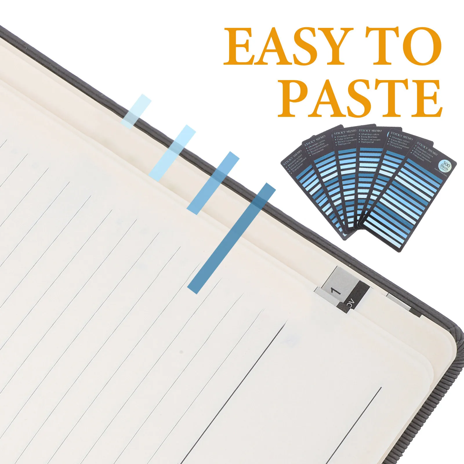 1800Pcs Clear Long Strip Index Tabs Adhesive Page Markers for Book Annotation Notebook Planner Journal Accessories