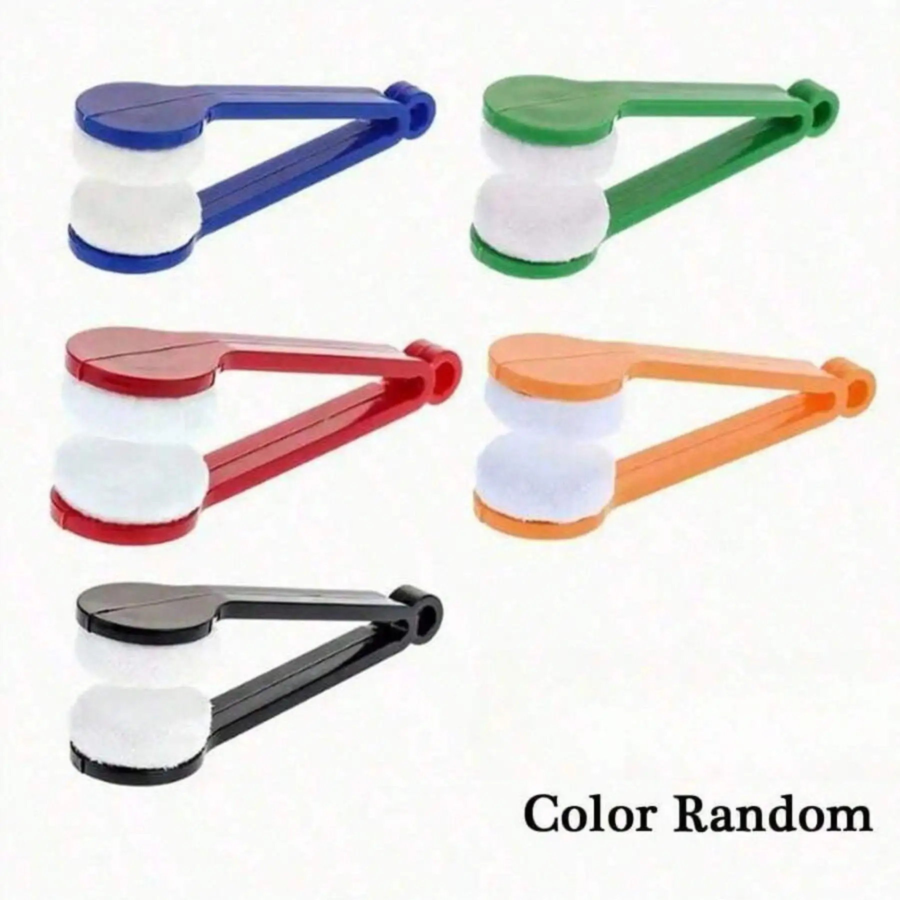 2pc Random Color Portable Glasses Cleaning Brush, Reusable Glasses Cleaning Agent, Glasses Brush Cleaning Tool