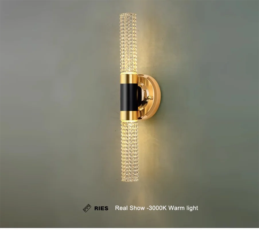 12W LED Lights Modern Wall Light for Bedroom Mirror with Light Crystal Rod Nordic Aisle Corridor Interior Lighting Fixture