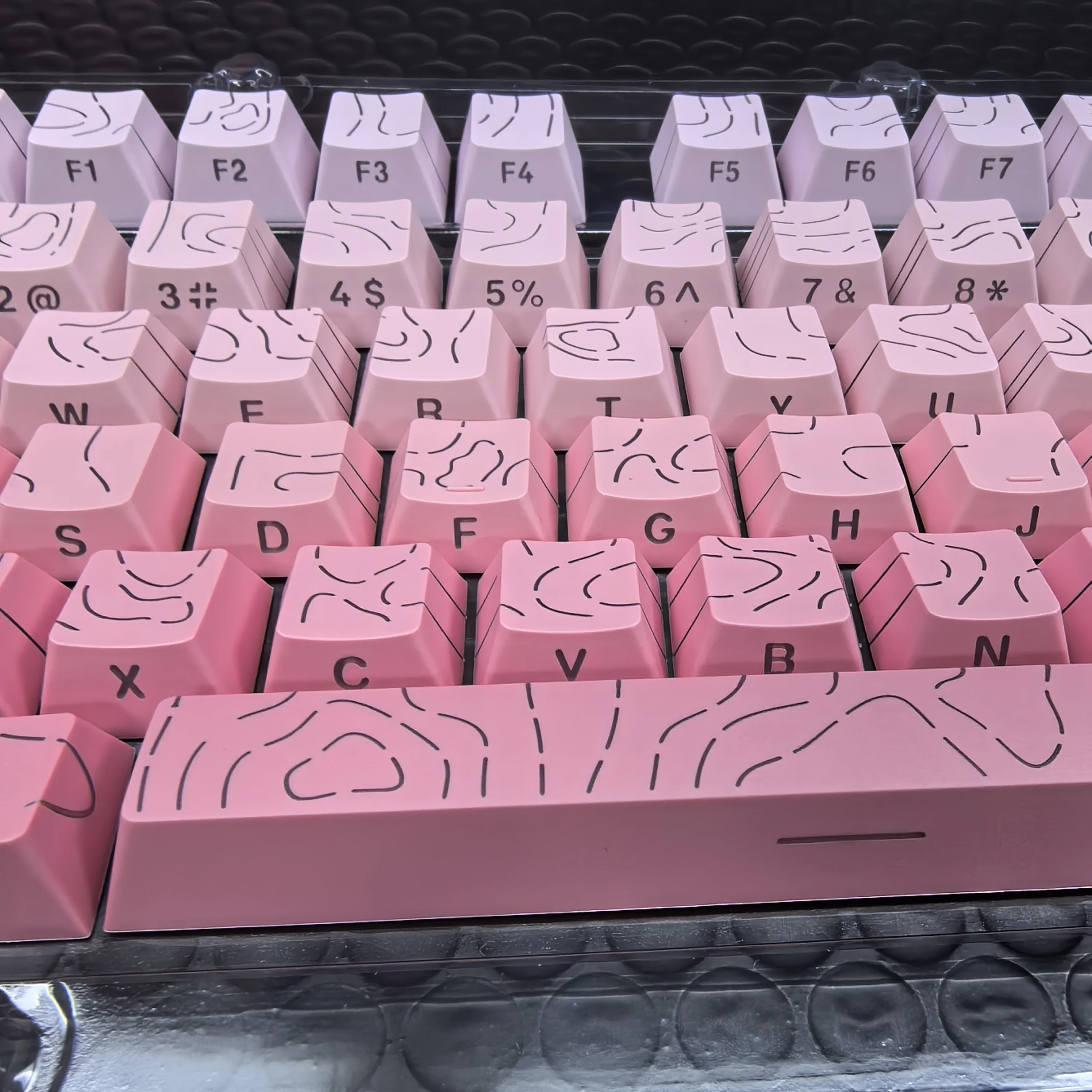 

Cherry Profile White Powder Gradient Contour 4.0 Theme Two-color Injection Molding Side Engraving Keycaps Set PBT for Keyboard