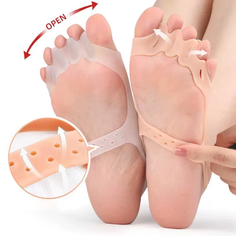 Set of 2 Elastic 5-Hole Toe Separators – Hallux Valgus & Overlapping Toe Correctors/Protectors