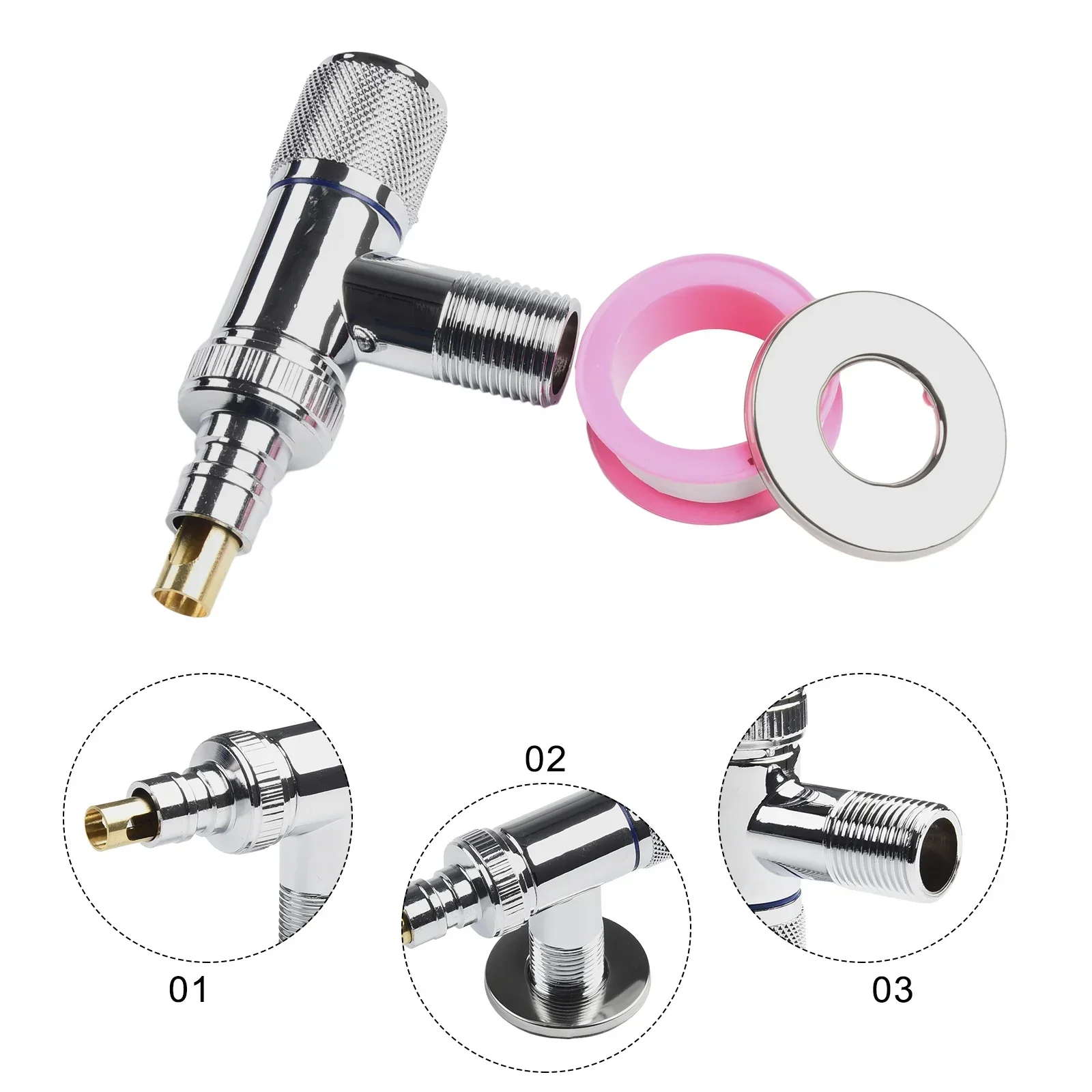 1pc Wall Hanging G1/2 Washing Machine Faucet Water Stop Quick Opening Angle Valve Wall Mounted Alloy Angle Valve Washing Machine