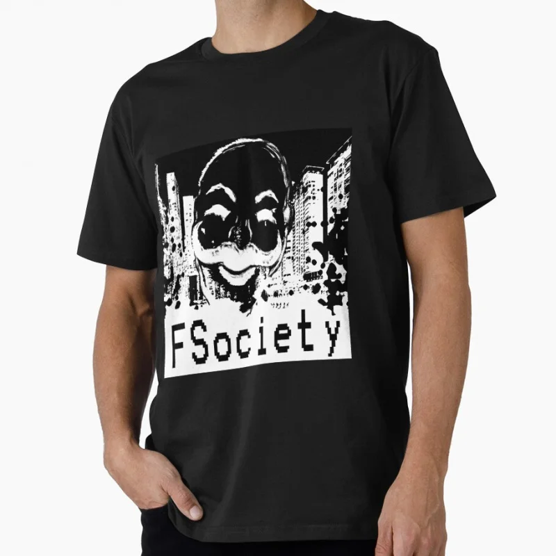 

FSociety Mr Robot tv show Gift t shirt for man Estilo Hacker Graphic clothes 1222 All size tops S-6XL 100% cotton printed Tee