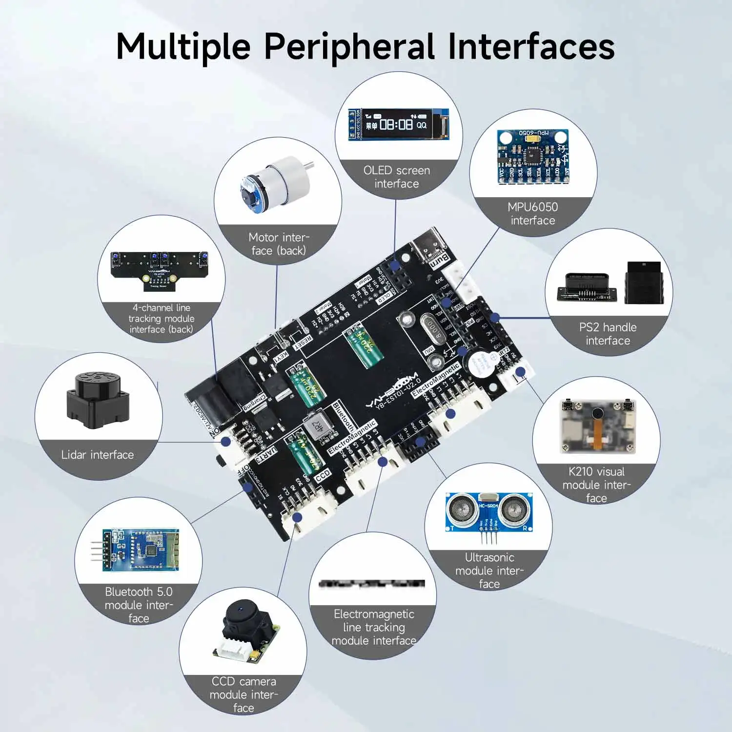 STM32 Multi-Function Interface Driver Board Electronic Expansion Part Kit For Robot Onboard STM32F103RCT6 Support WIFI Bluetooth