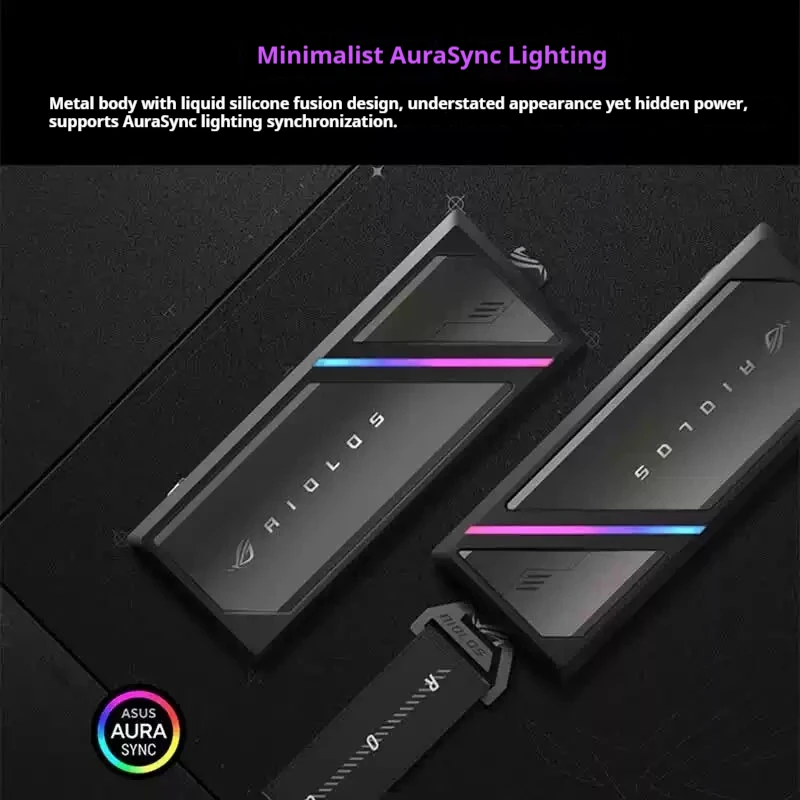 ROG Strix aiolos M.2 NVMe/SATA SSD Enclosure 20Gbps Hard-disk Cartridge Aluminum Alloy Body Portable High Speed Transmission